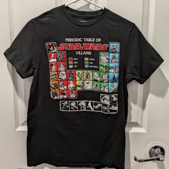 Star Wars T-Shirt - Periodic Table of Villains - Size Small - Picture 2 of 6